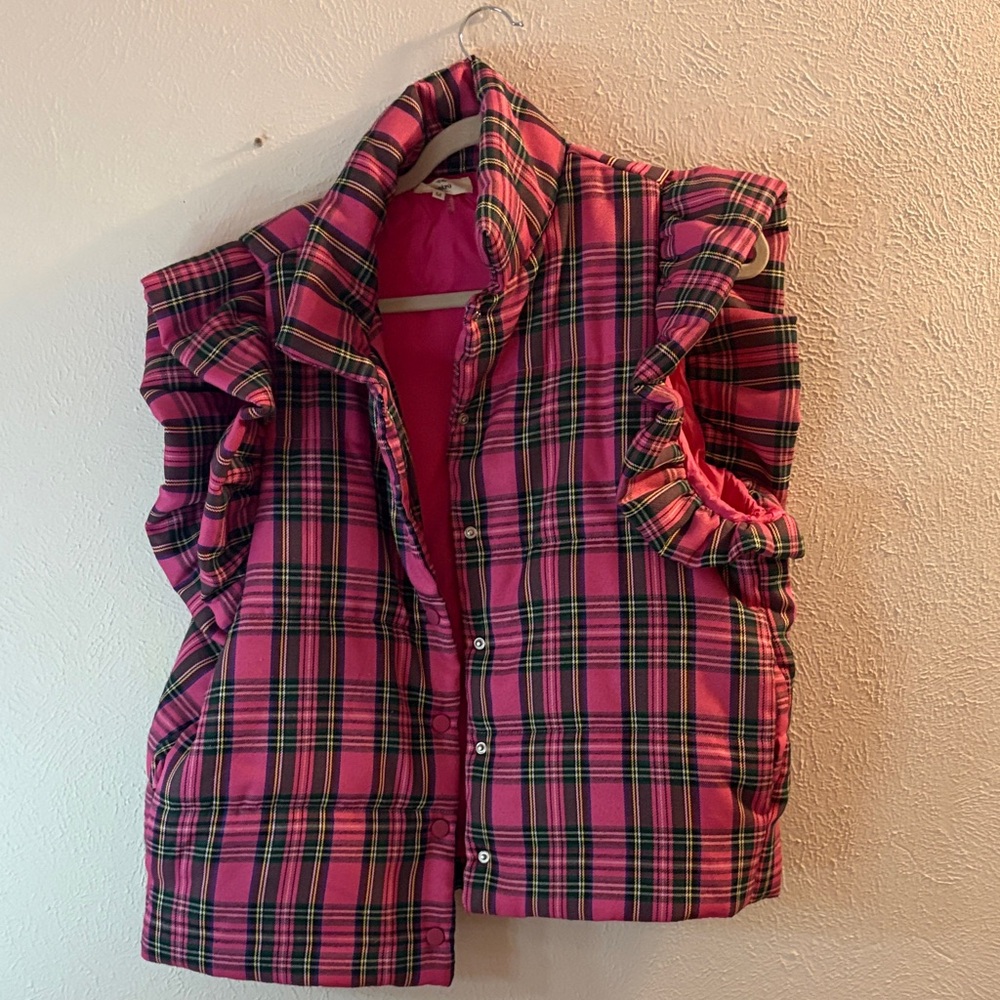 Vici Pink Plaid Kids Vest